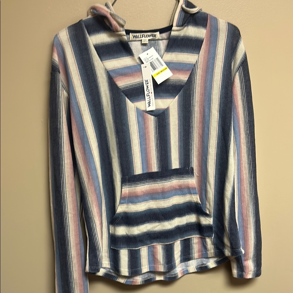 Striped Hoodie with Front Pocket
